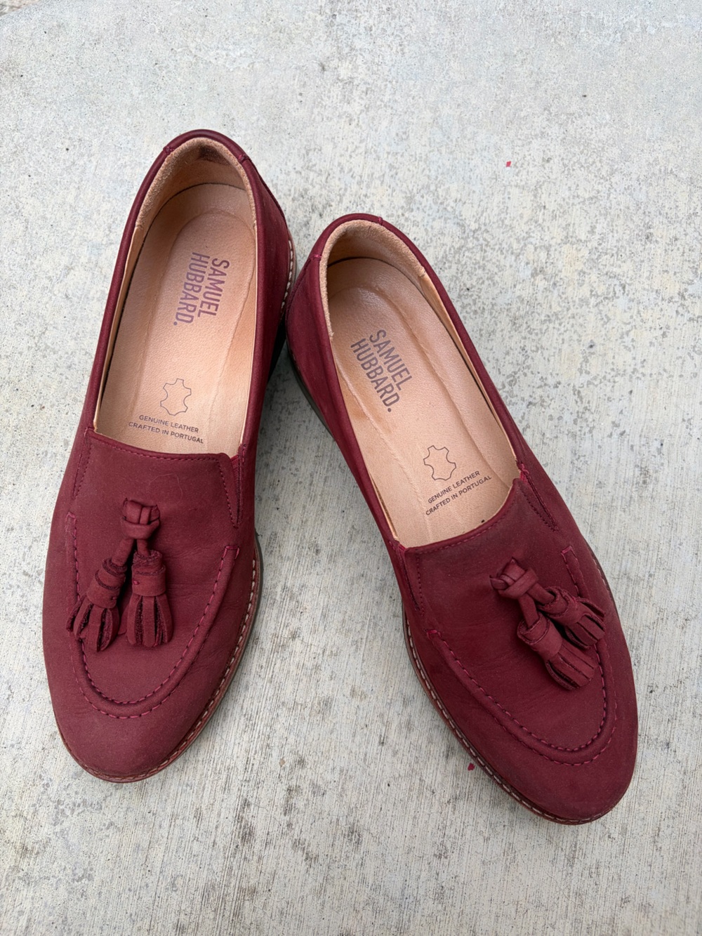 Women’s Burgundy Suede Tassel Loafers